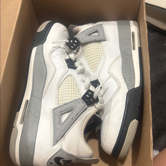 Nike Air Jordan 4 White and Gray Sneakers